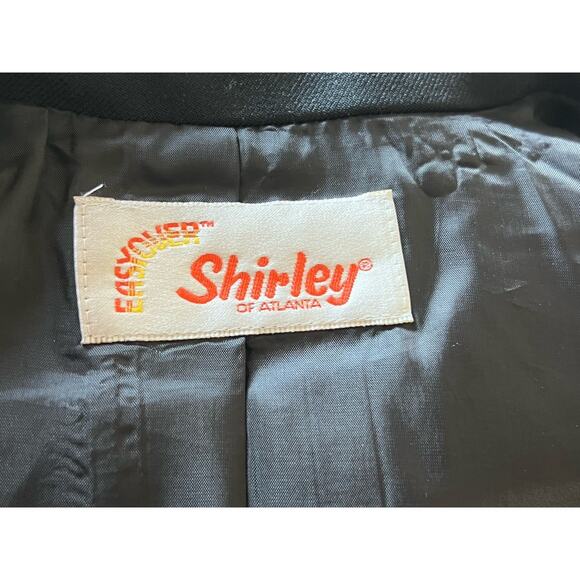 SHIRLEY of ATLANTA Vintage Women's Black Blazer Jacket Size 12 Classic Polyester - Picture 6 of 7